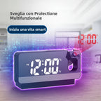 ⏰ Sveglia LED con Proiezione Doppio Display Vocale