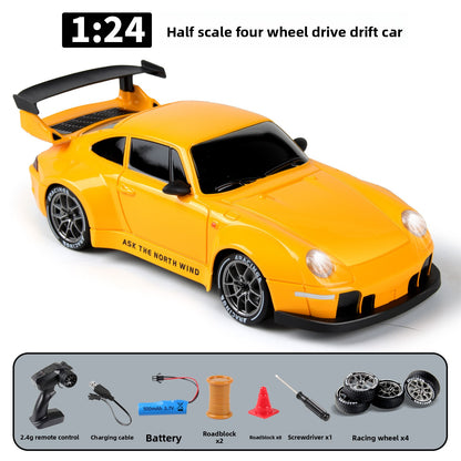 Auto RC Drift 4WD con Luci LED e Telecomando — Alta Velocità