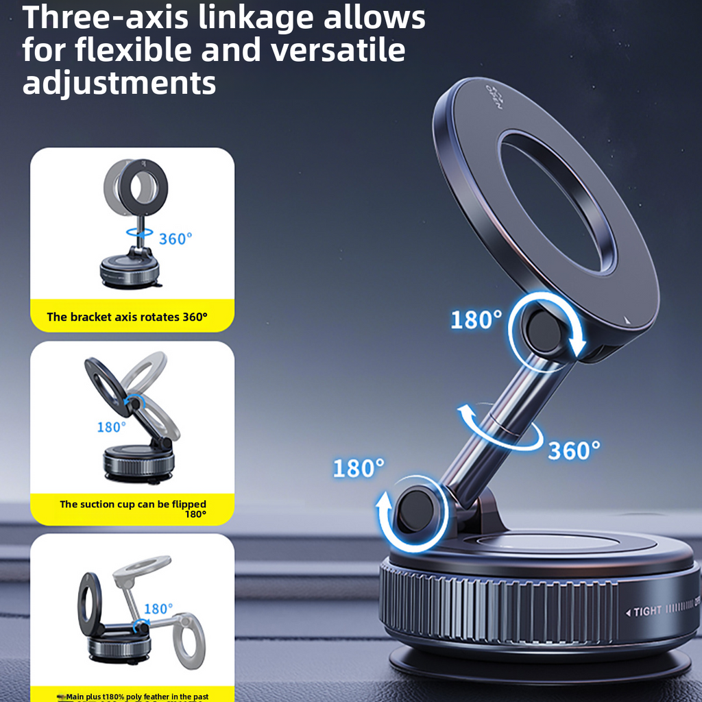 Supporto Auto Magnetico Universale | Ventosa & Nano Suction | Rotazione 360° | iPhone & Android