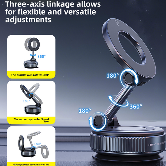 Supporto Auto Magnetico Universale | Ventosa & Nano Suction | Rotazione 360° | iPhone & Android