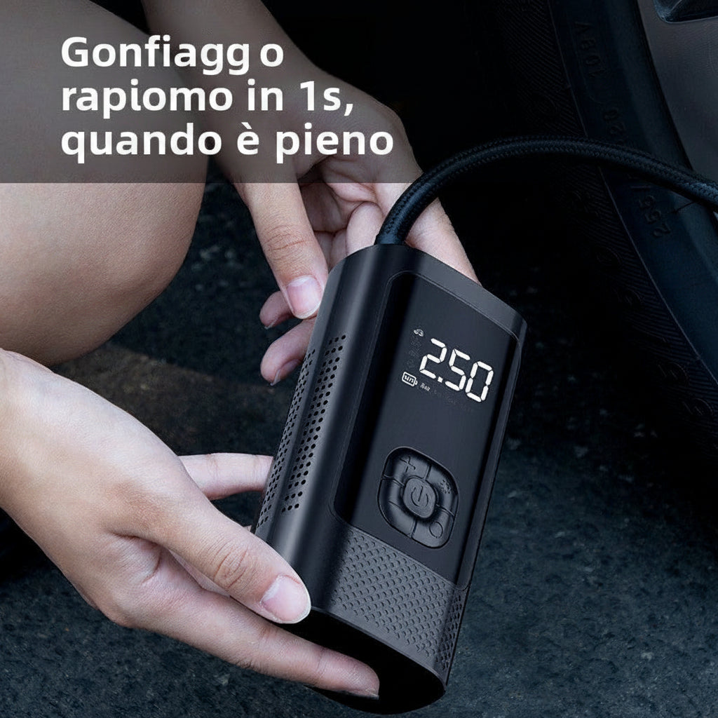 Compressore d'Aria Portatile Senza Fili con Display Digitale