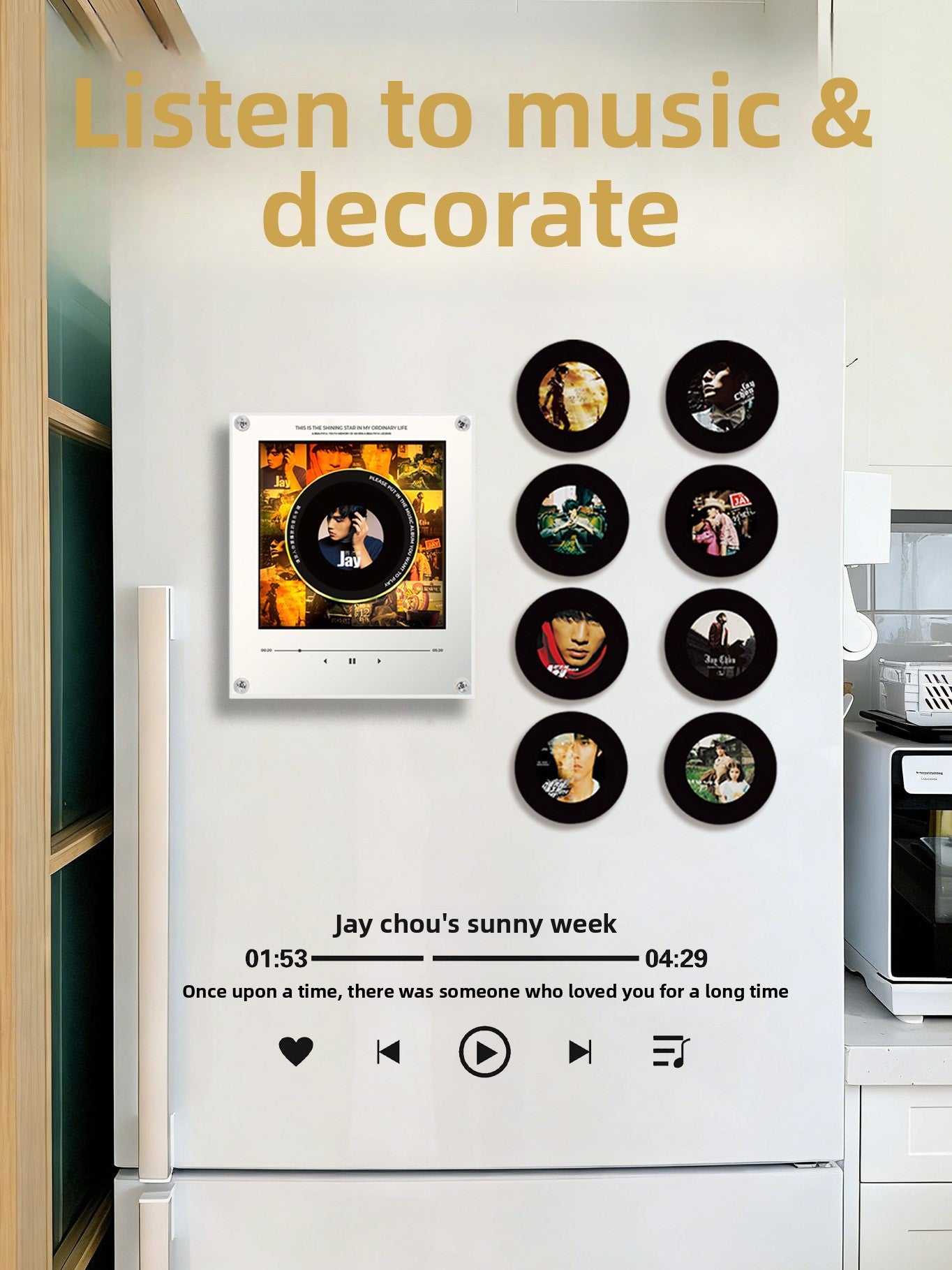 Magnete Musicale NFC con Disco Rotante per Frigo | Edizione Artisti