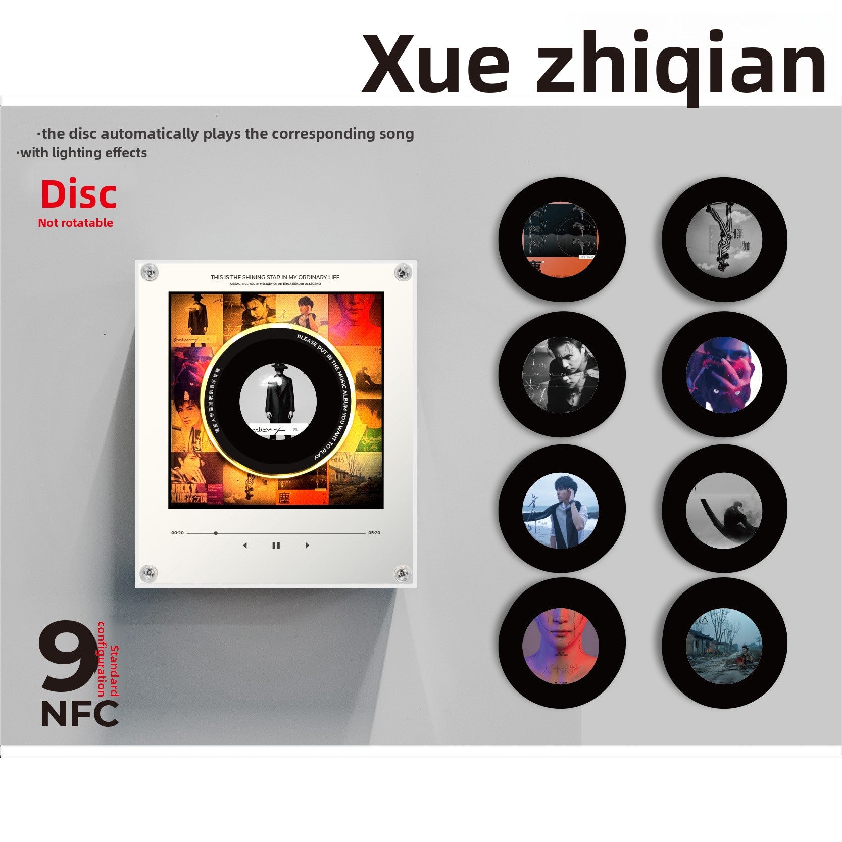 Magnete Musicale NFC con Disco Rotante per Frigo | Edizione Artisti