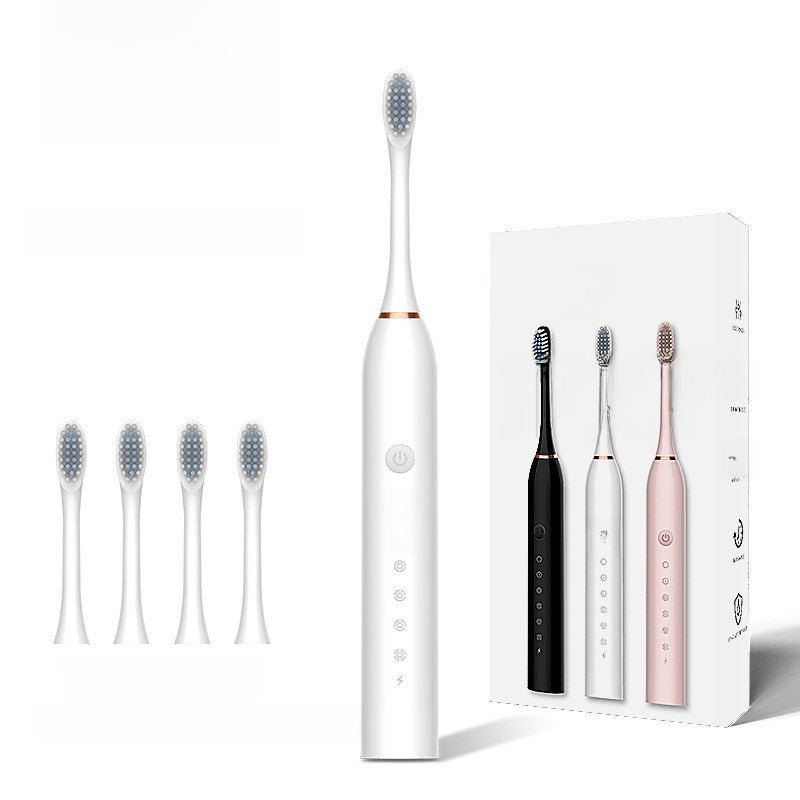 Spazzolino Elettrico Sonico X-3 | 5 Modalità | 40.000 RPM | 4 Testine | Ricaricabile USB | Nero Bianco Rosa