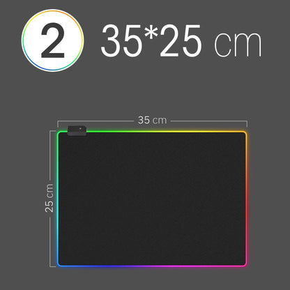 Mousepad LED RGB Gaming — 14 Modalità Luce, Antiscivolo, Multidimensione — Per PC e Gamer