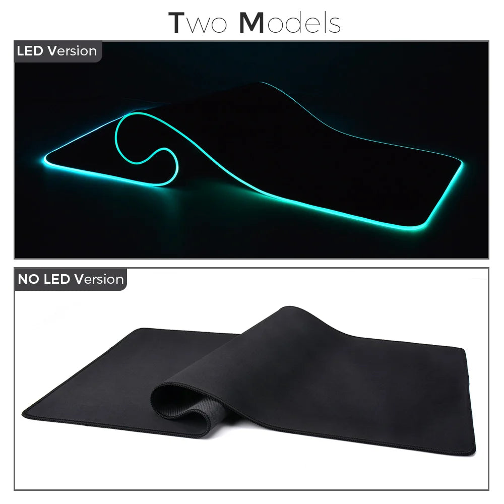 Mousepad LED RGB Gaming — 14 Modalità Luce, Antiscivolo, Multidimensione — Per PC e Gamer