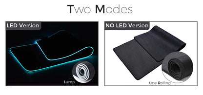 Mousepad LED RGB Gaming — 14 Modalità Luce, Antiscivolo, Multidimensione — Per PC e Gamer