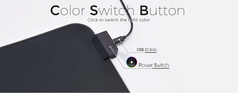 Mousepad LED RGB Gaming — 14 Modalità Luce, Antiscivolo, Multidimensione — Per PC e Gamer