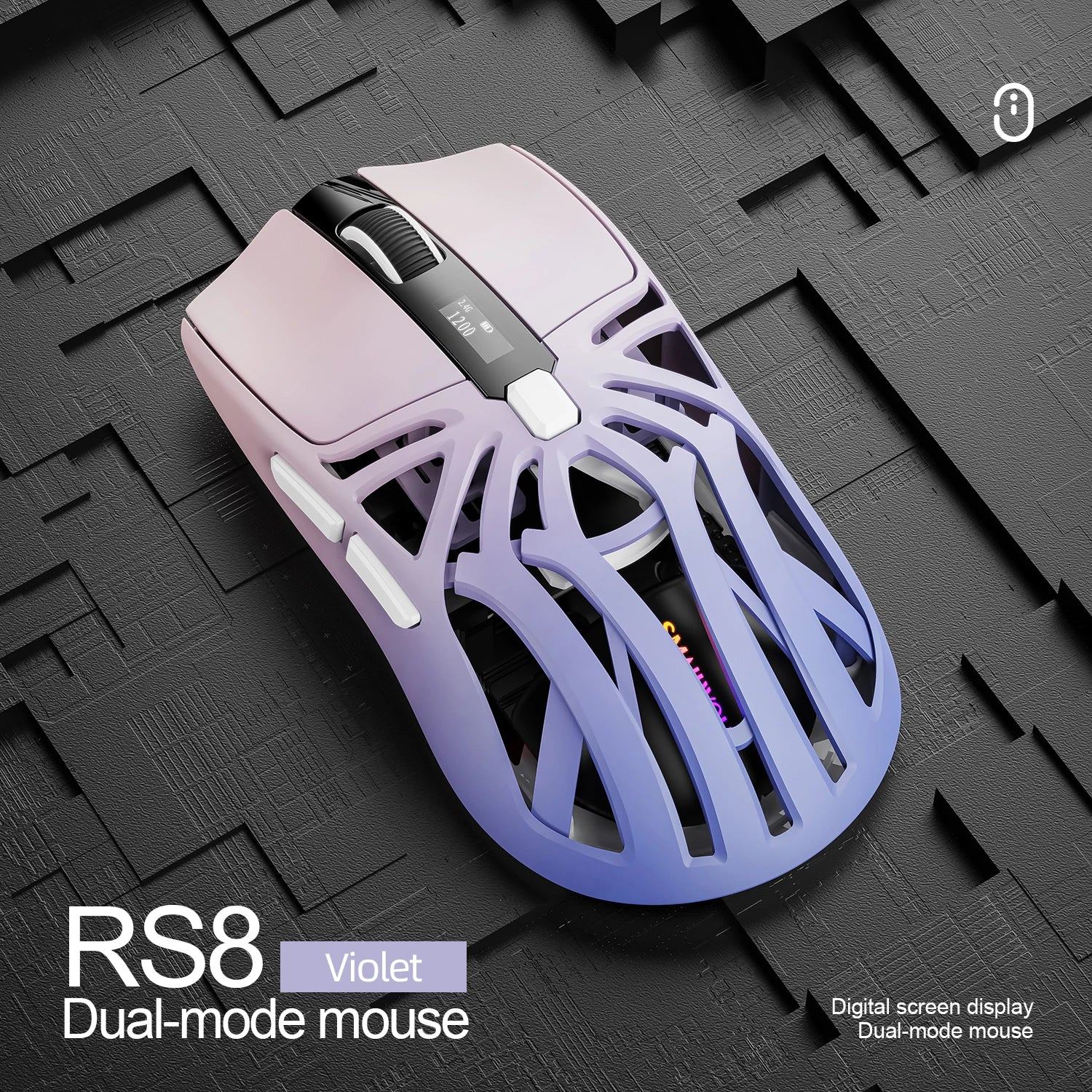 🖖️ Mouse Gaming SMAILWOLF RS8 | Bluetooth + 2.4G + Cavo | 10000 DPI | Retroilluminato | 8 Colori