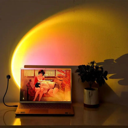✨ Lampada LED Proiettore Sunset RGB | Luce Notturna Arcobaleno | USB | Decorazione & Fotografia