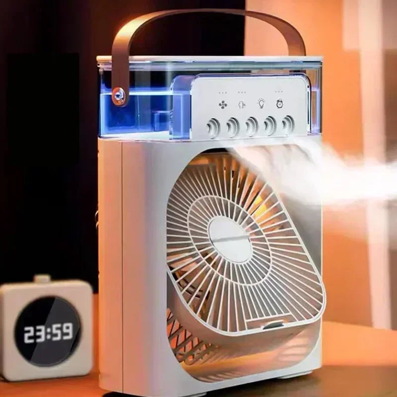❄️ Ventilatore Portatile 3 in 1 | Aria Condizionata + Umidificatore + Luce LED 7 Colori | USB | Casa e Ufficio