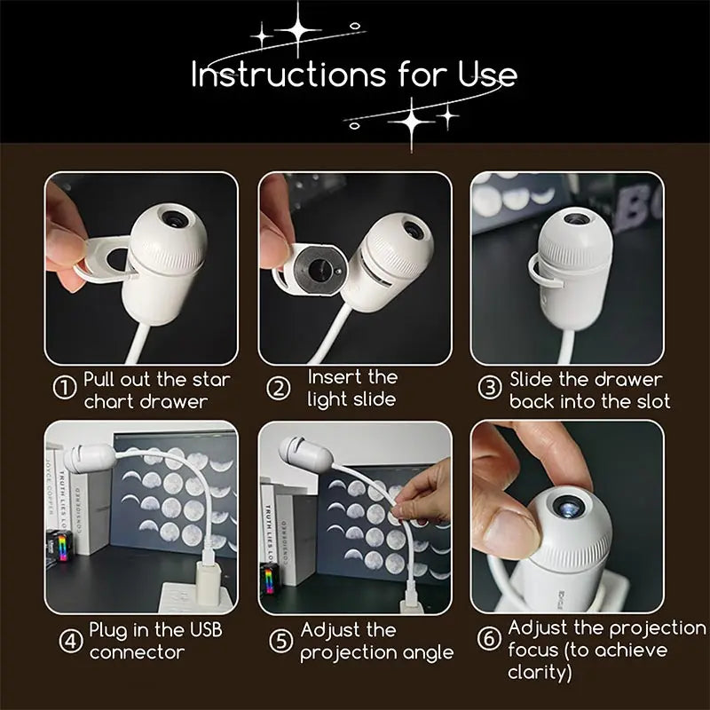 ✨ Proiettore Galassia Mini USB | Luce Notturna Cielo Stellato | Decorazione Camera & Regalo