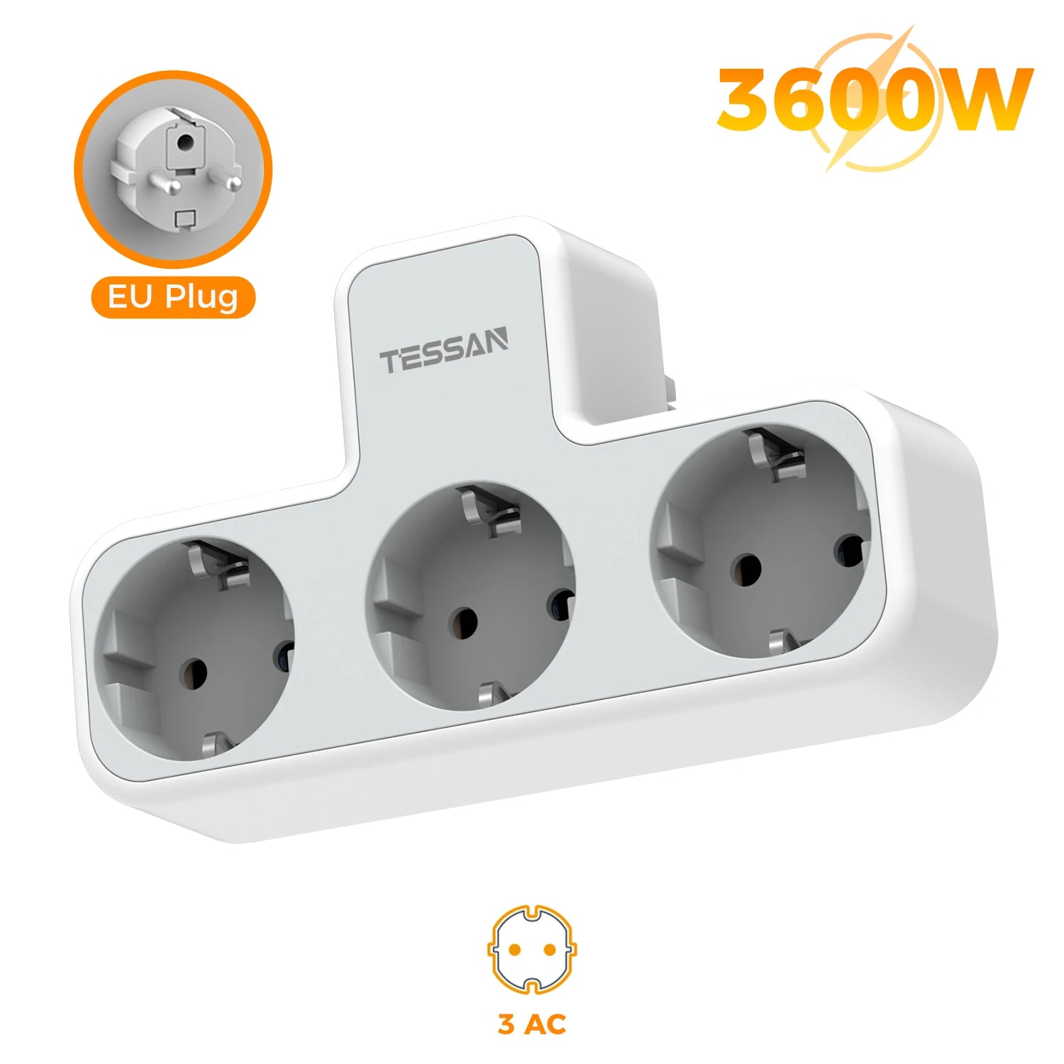 🔌 Multipresa TESSAN 6 in 1 | 3 Prese EU + USB-A + USB-C | Casa e Ufficio | Certificato CE