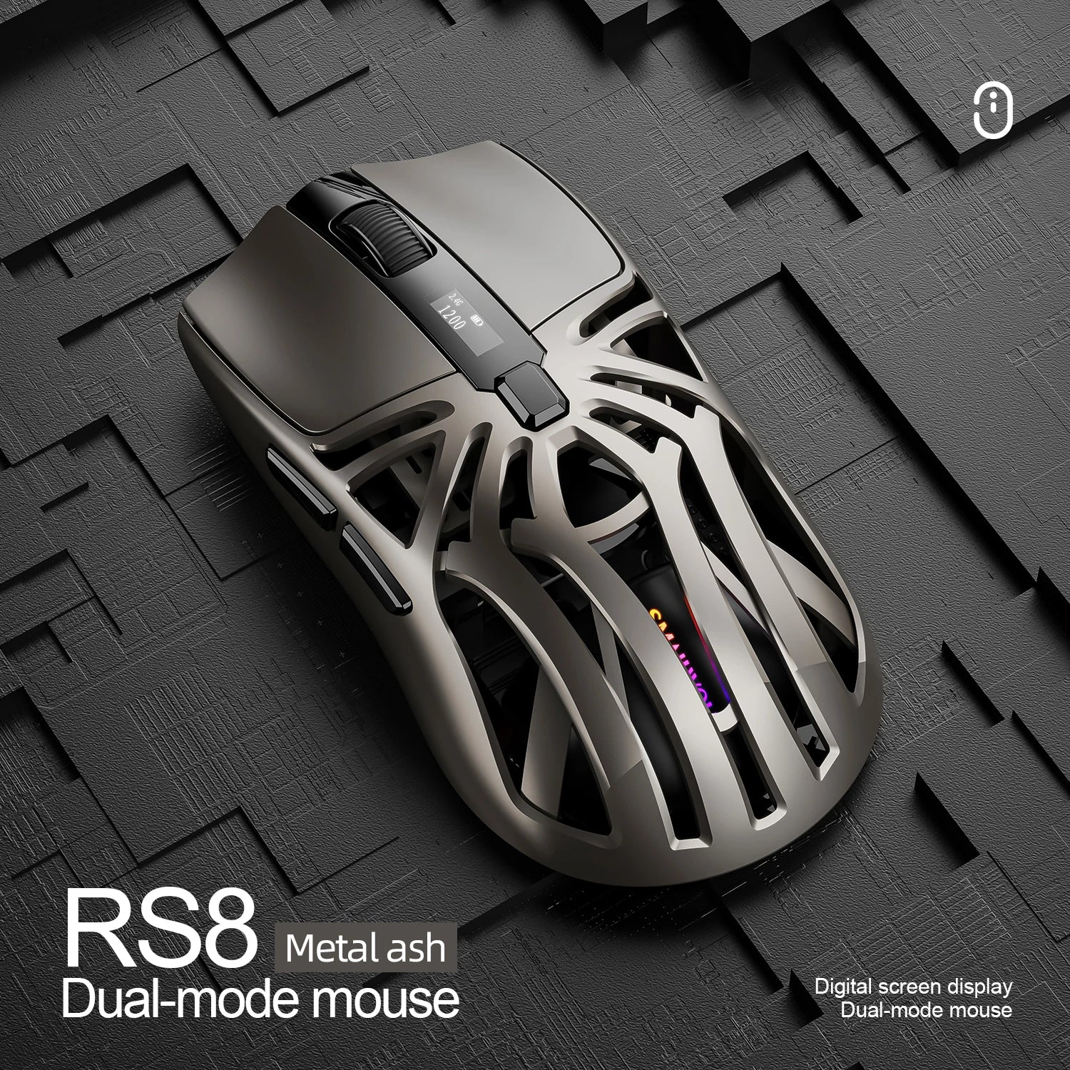 🖖️ Mouse Gaming SMAILWOLF RS8 | Bluetooth + 2.4G + Cavo | 10000 DPI | Retroilluminato | 8 Colori