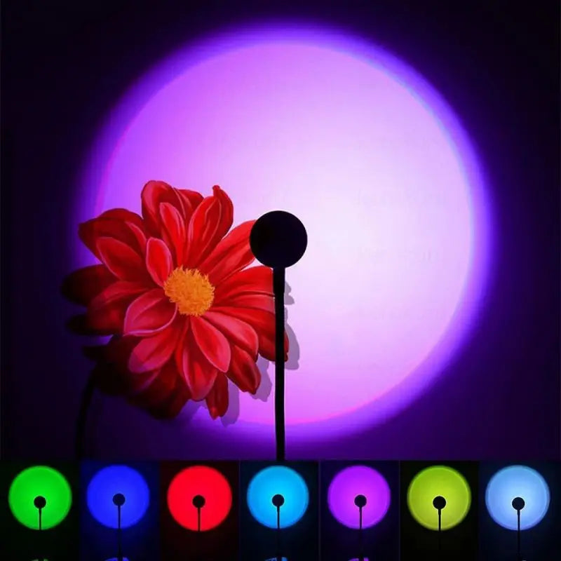 ✨ Lampada LED Proiettore Sunset RGB | Luce Notturna Arcobaleno | USB | Decorazione & Fotografia