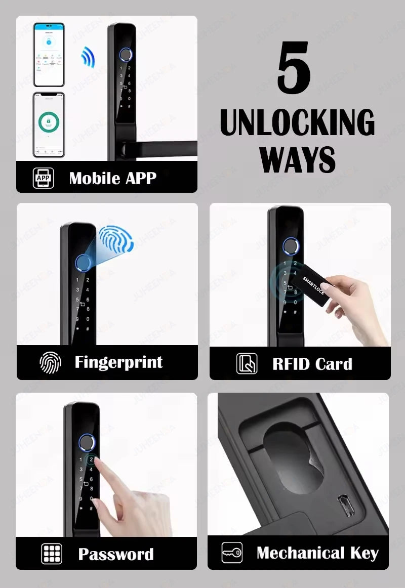 Serratura Intelligente TTLock — Impronta, Codice, RFID, App, Alexa — IP66 Alluminio per Porte