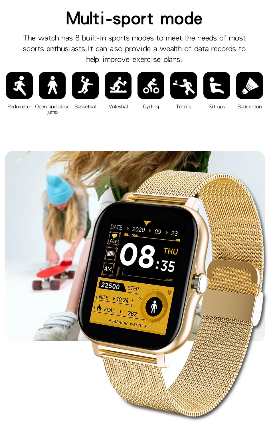⌚ Smartwatch Bluetooth con Chiamate | Schermo Touch 1.44" | Ricarica Magnetica | 8 Colori