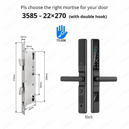 Serratura Intelligente TTLock — Impronta, Codice, RFID, App, Alexa — IP66 Alluminio per Porte