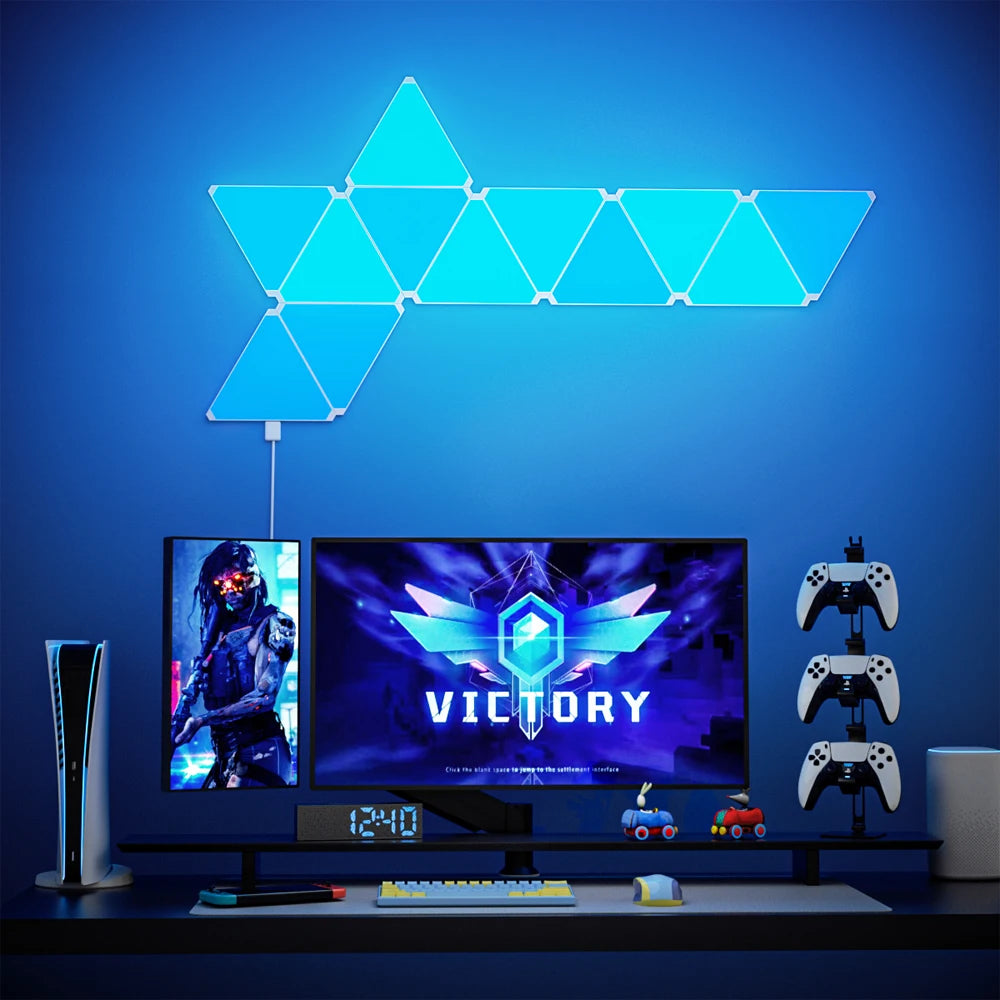 💡 Lámparas LED Triángulo RGB | WiFi & Bluetooth | Control por App | Decoración Gaming y Dormitorio