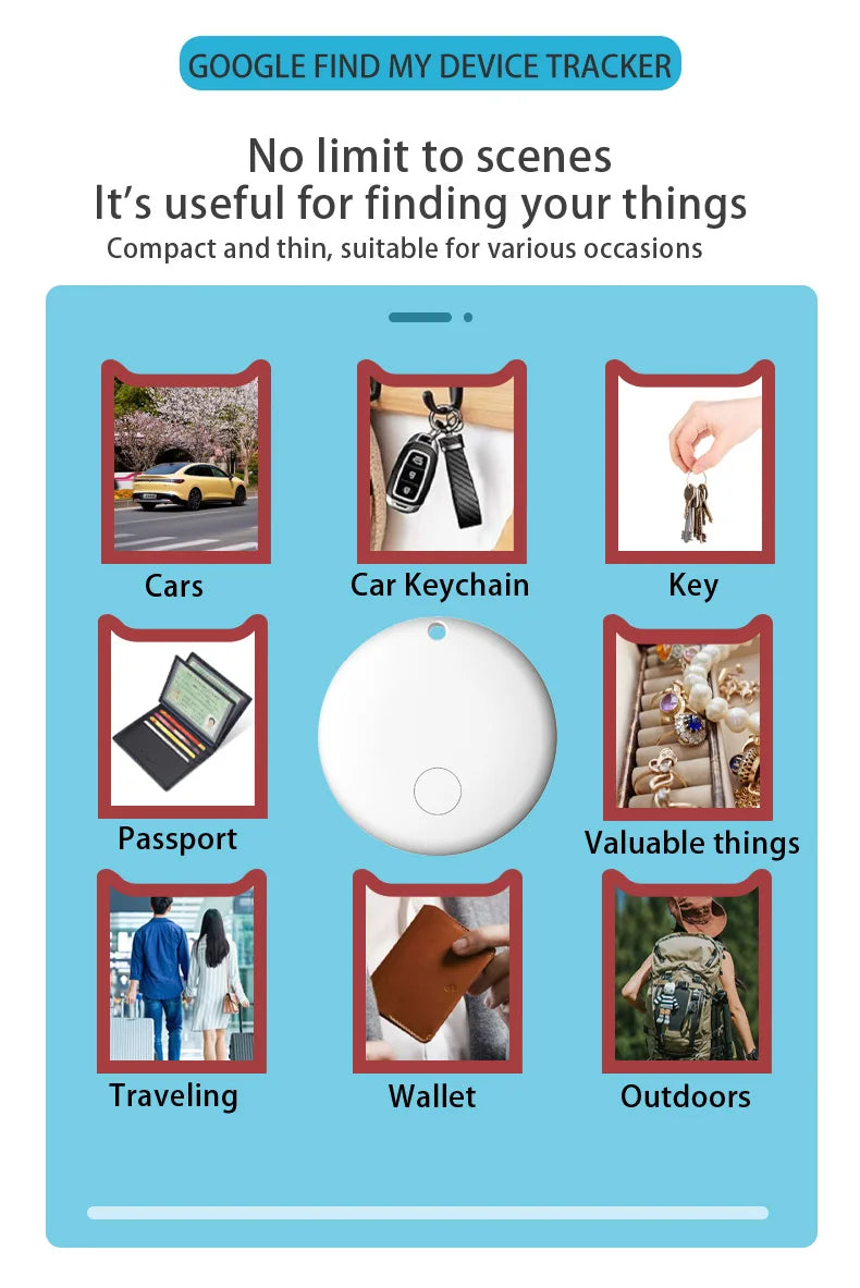 Localizzatore GPS Mini — Compatibile con Android e Google Find My — Per Auto, Bici e Altro