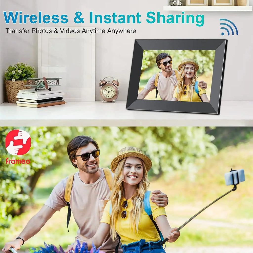 🖼️ Cornice Digitale WiFi 10.1" | Schermo IPS HD Touch | 32GB/64GB | App Frameo | Regalo Perfetto