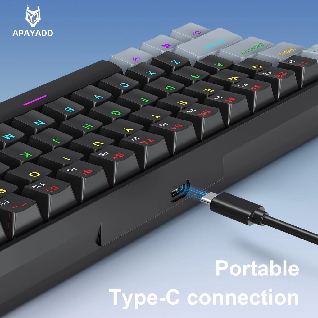 ⌨️ Tastiera Meccanica APAYADO K61 Mini 60% | RGB Phantom | Switch Rosso & Blu | Gaming & Ufficio