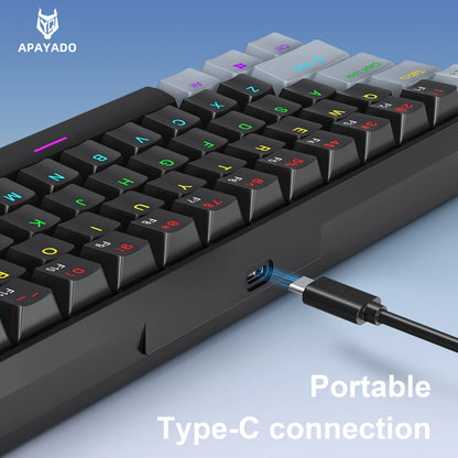 ⌨️ Tastiera Meccanica APAYADO K61 Mini 60% | RGB Phantom | Switch Rosso & Blu | Gaming & Ufficio