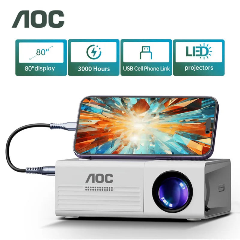 🎬 Proyector Portátil Mini | Full HD 1080p | WiFi y Bluetooth | Altavoz Integrado | Cine en Casa