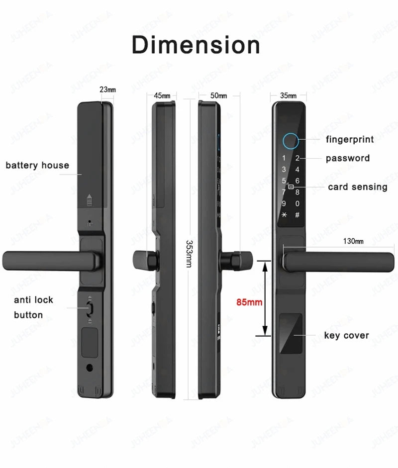 Serratura Intelligente TTLock — Impronta, Codice, RFID, App, Alexa — IP66 Alluminio per Porte