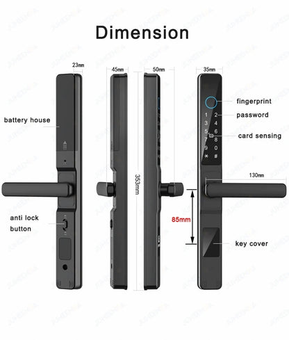 Serratura Intelligente TTLock — Impronta, Codice, RFID, App, Alexa — IP66 Alluminio per Porte
