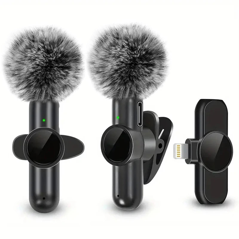 Microfono Lavalier Wireless — Plug & Play per iPhone e Android — 10h Batteria, 20m Portata