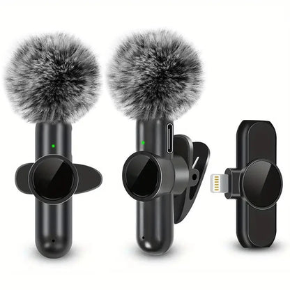 Microfono Lavalier Wireless — Plug & Play per iPhone e Android — 10h Batteria, 20m Portata
