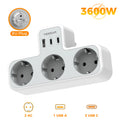 🔌 Regleta TESSAN 6 en 1 | 3 Enchufes UE + USB-A + USB-C | Hogar y Oficina | Certificado CE