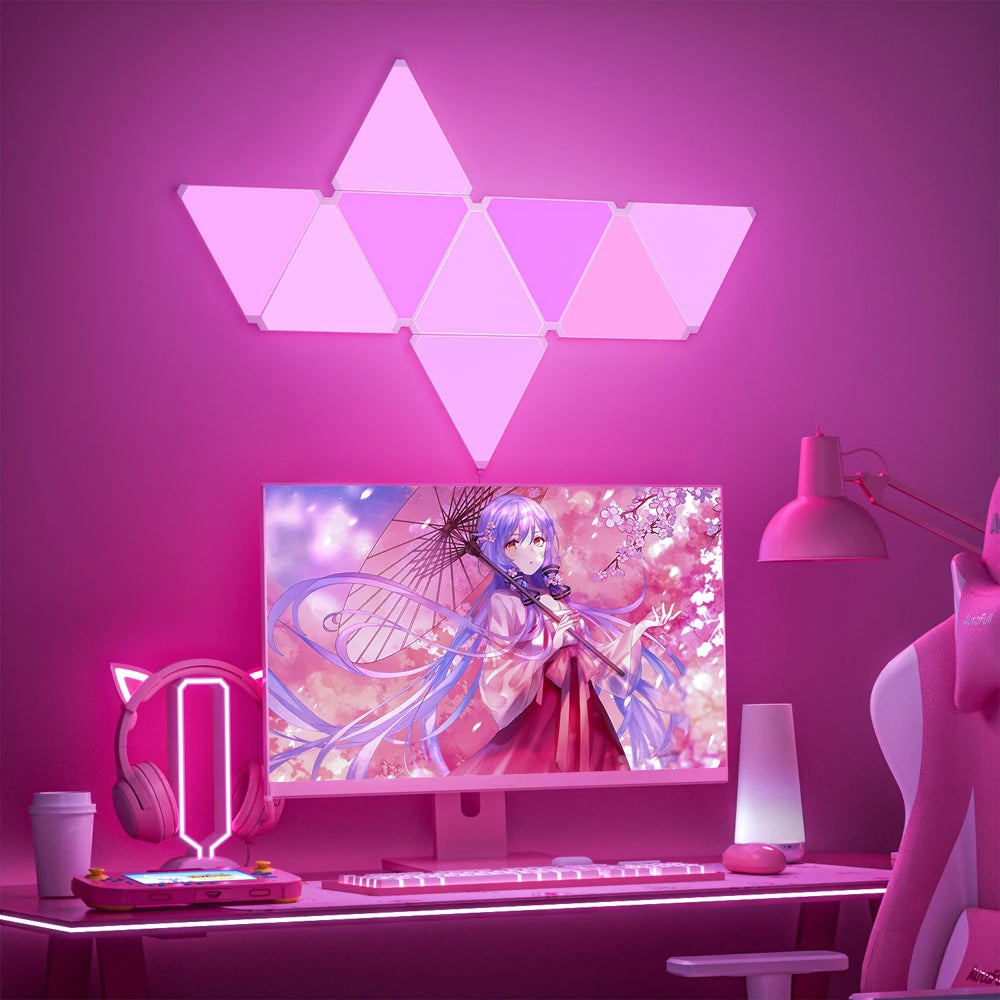 💡 Lámparas LED Triángulo RGB | WiFi & Bluetooth | Control por App | Decoración Gaming y Dormitorio
