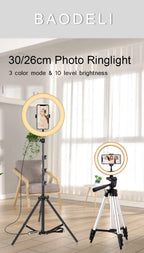 Ring Light LED Selfie 10" / 12" – Luce Fotografica Dimmerabile con Treppiede | Consegna Rapida EU