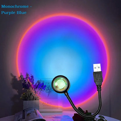 ✨ Lampada LED Proiettore Sunset RGB | Luce Notturna Arcobaleno | USB | Decorazione & Fotografia