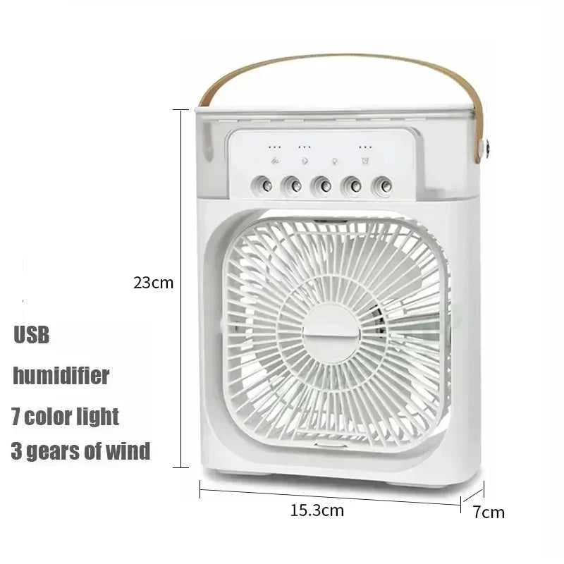 ❄️ Ventilatore Portatile 3 in 1 | Aria Condizionata + Umidificatore + Luce LED 7 Colori | USB | Casa e Ufficio