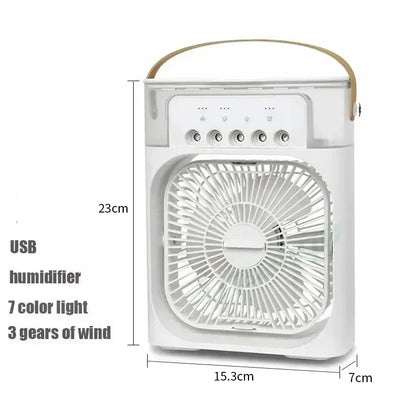 ❄️ Ventilatore Portatile 3 in 1 | Aria Condizionata + Umidificatore + Luce LED 7 Colori | USB | Casa e Ufficio