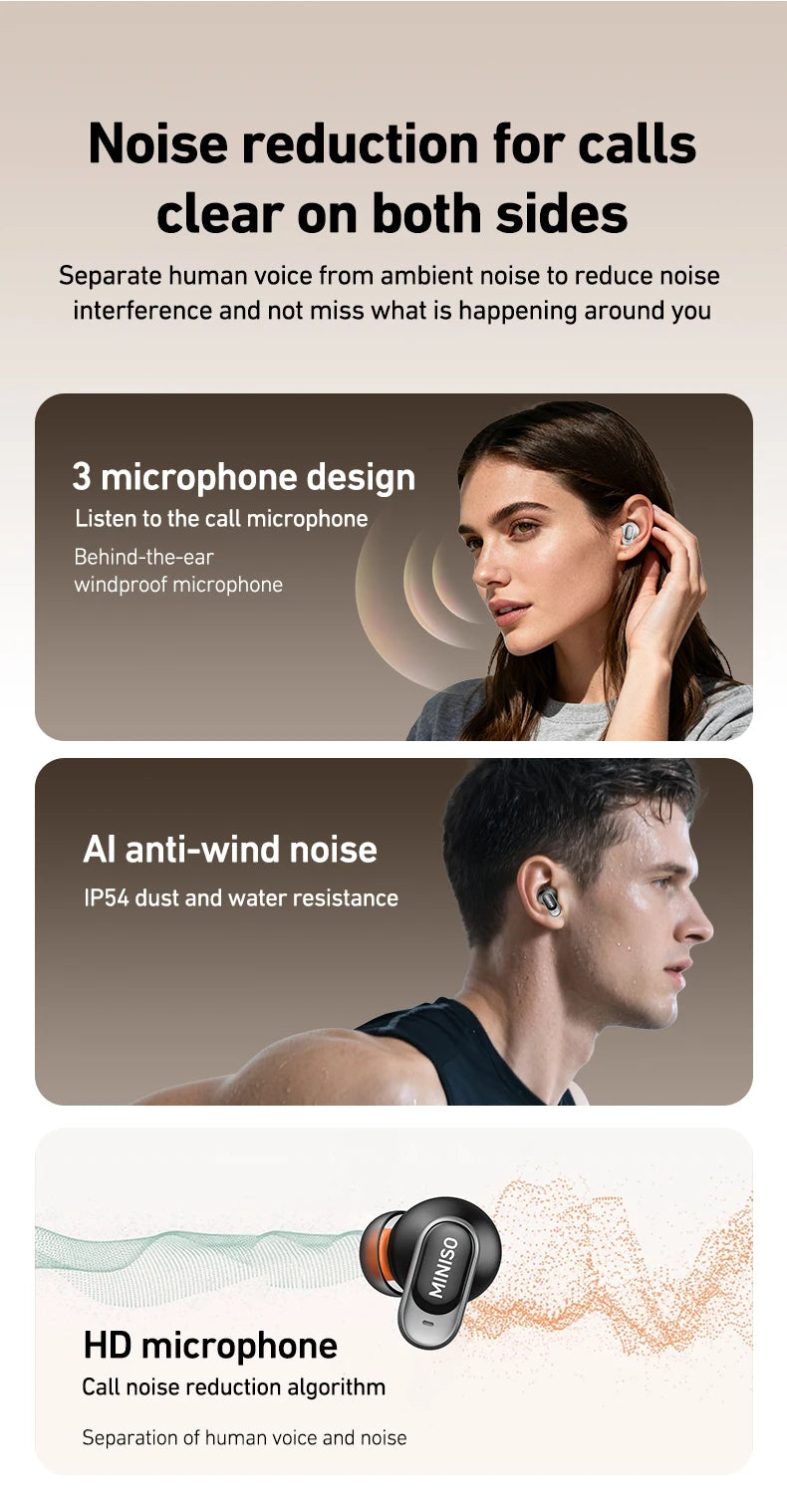 Auricolari Bluetooth TWS MINISO MS105 — In-Ear Wireless con Custodia di Ricarica