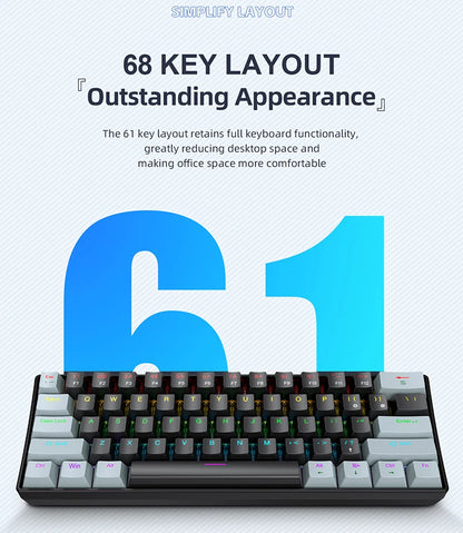 ⌨️ Tastiera Meccanica APAYADO K61 Mini 60% | RGB Phantom | Switch Rosso & Blu | Gaming & Ufficio