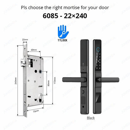 Serratura Intelligente TTLock — Impronta, Codice, RFID, App, Alexa — IP66 Alluminio per Porte