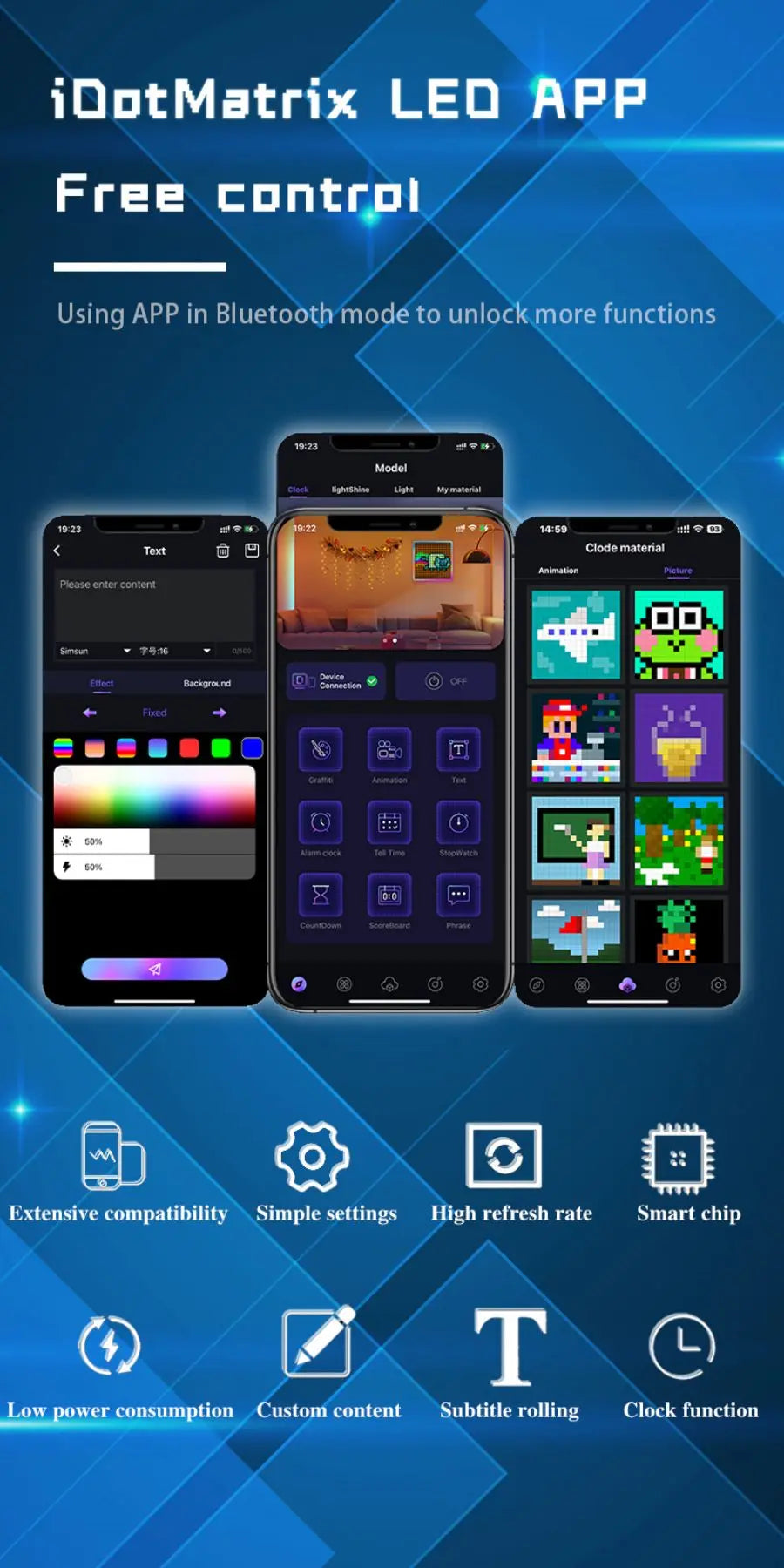 🎮 Schermo LED Pixel Matrix RGB | 32x32 / 64x64 | Bluetooth & App | Decorazione Gaming & Anime