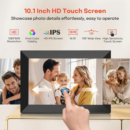 🖼️ Cornice Digitale WiFi 10.1" | Schermo IPS HD Touch | 32GB/64GB | App Frameo | Regalo Perfetto