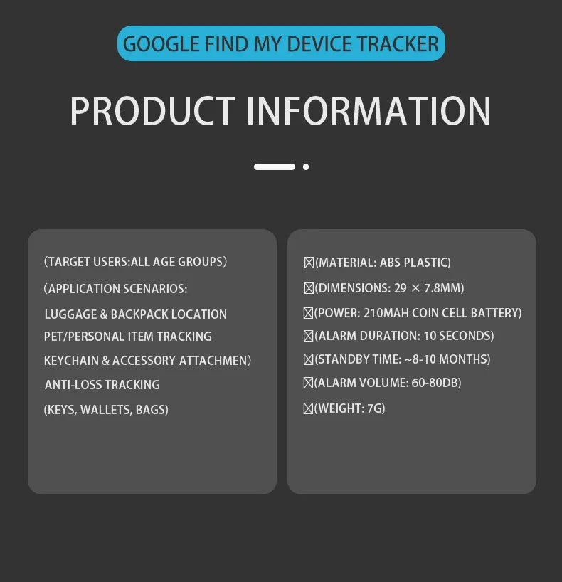Localizzatore GPS Mini — Compatibile con Android e Google Find My — Per Auto, Bici e Altro