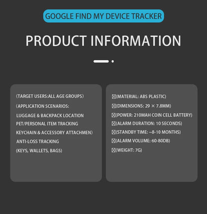 Localizzatore GPS Mini — Compatibile con Android e Google Find My — Per Auto, Bici e Altro