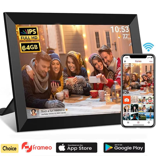 🖼️ Cornice Digitale WiFi 10.1" | Schermo IPS HD Touch | 32GB/64GB | App Frameo | Regalo Perfetto