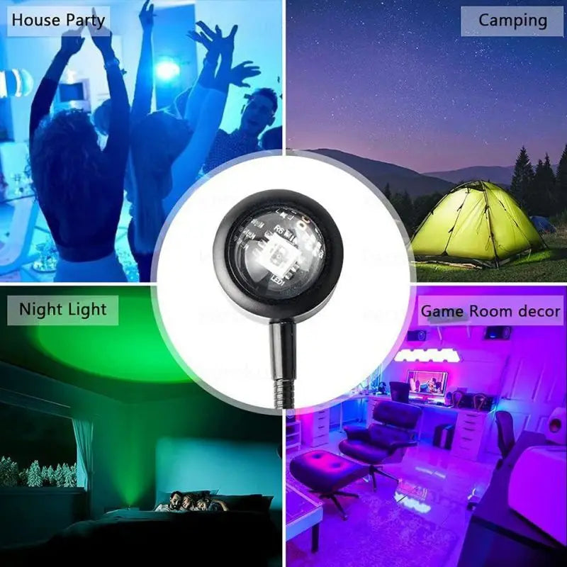 ✨ Lampada LED Proiettore Sunset RGB | Luce Notturna Arcobaleno | USB | Decorazione & Fotografia