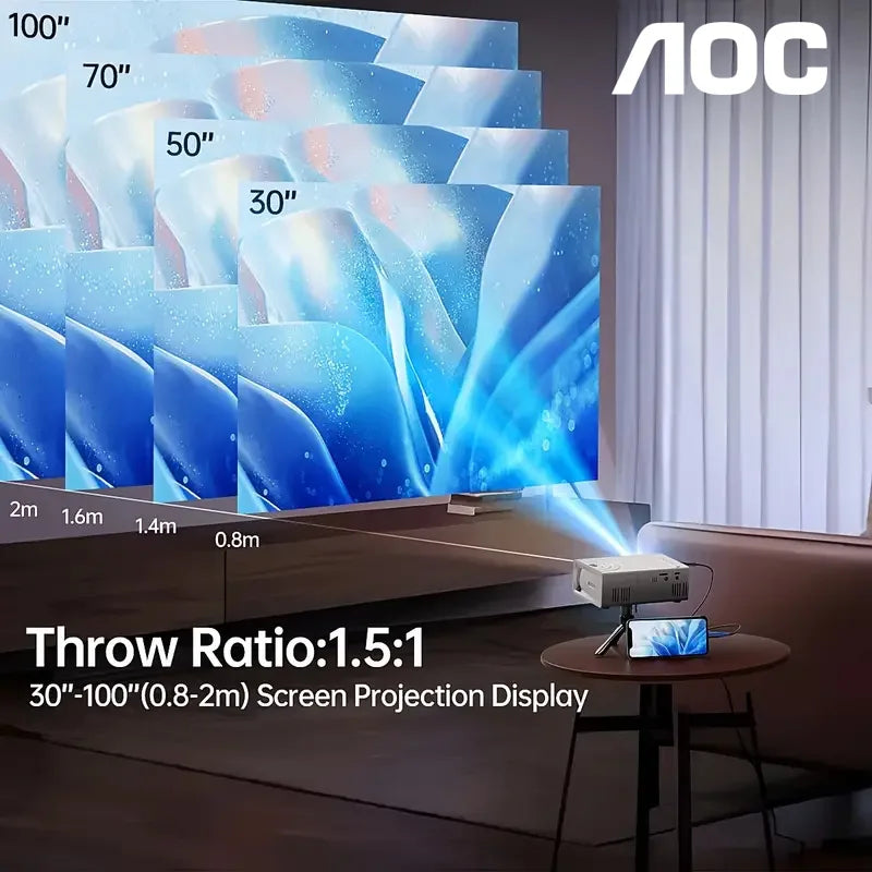 🎬 Proyector Portátil Mini | Full HD 1080p | WiFi y Bluetooth | Altavoz Integrado | Cine en Casa