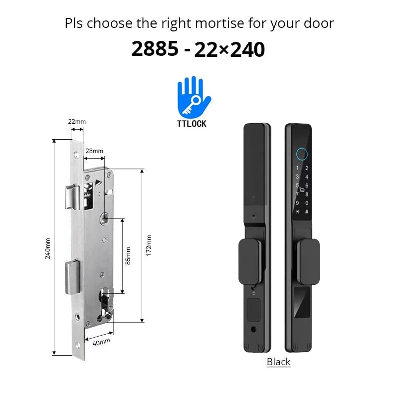 Serratura Intelligente TTLock — Impronta, Codice, RFID, App, Alexa — IP66 Alluminio per Porte