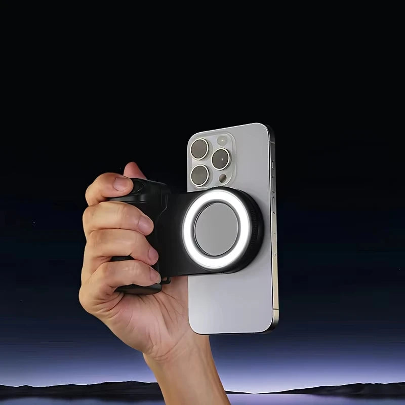 📸 Grip MagSafe con Luce di Riempimento + Telecomando Bluetooth | Selfie & Contenuti senza Vibrazioni